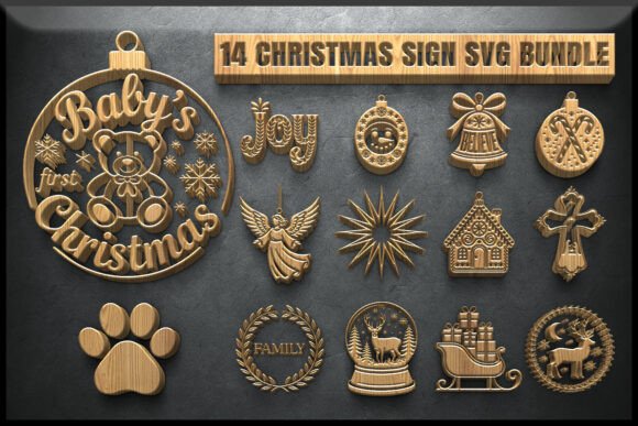 Download Rustic Christmas Sign SVG Bundle - Christmas Collection