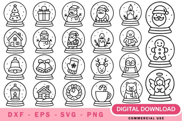 Download Christmas Snow Globe SVG Bundle - Christmas Collection