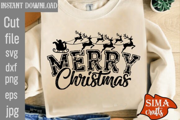 Download Merry Christmas Sweatshirt SVG,Dxf, Png - Christmas Collection