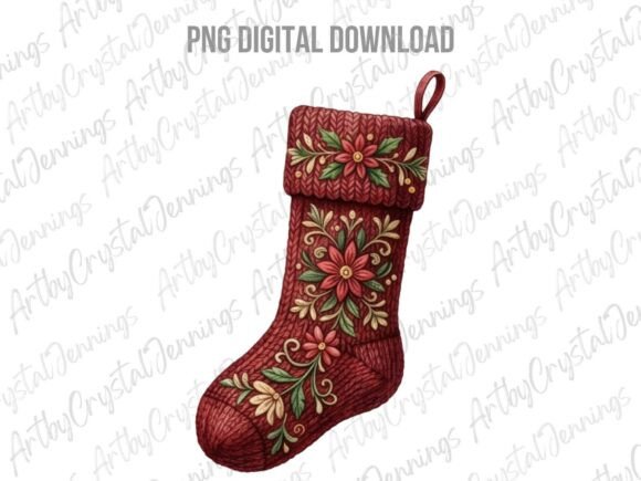 Download Watercolor Christmas Stocking PNG - Christmas Collection