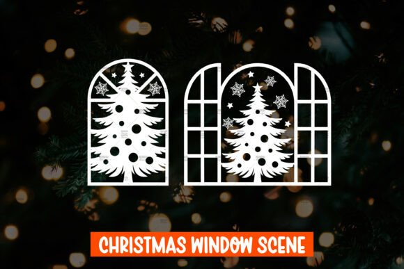Download 2 Christmas Window Decal SVG - Christmas Collection
