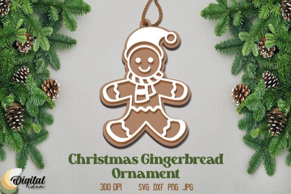Download Christmas Gingerbread Ornament Laser Cut - Christmas Collection
