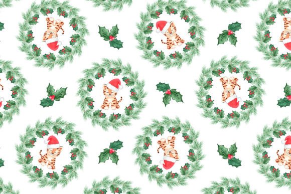Download Watercolor Christmas Tiger Print - Christmas Collection