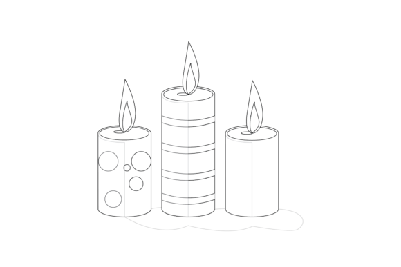 Download Christmas Outline Candle Illustration - Christmas Collection