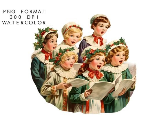 Download Watercolor Christmas Carol Clipart - Christmas Collection