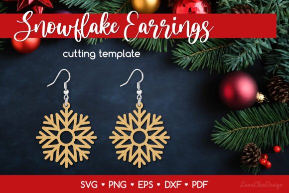 Download Snowflake Earring SVG, Christmas Jewelry - Christmas Collection
