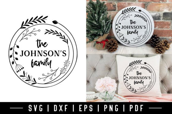 Download Hand Drawn Christmas Family Wreath SVG - Christmas Collection