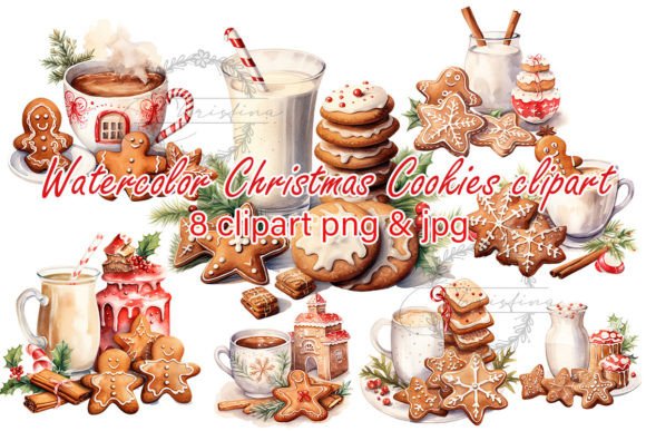 Download Watercolor Christmas Cookies Clipart - Christmas Collection