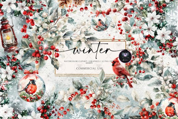 Download Winter Christmas Clipart Watercolor - Christmas Collection