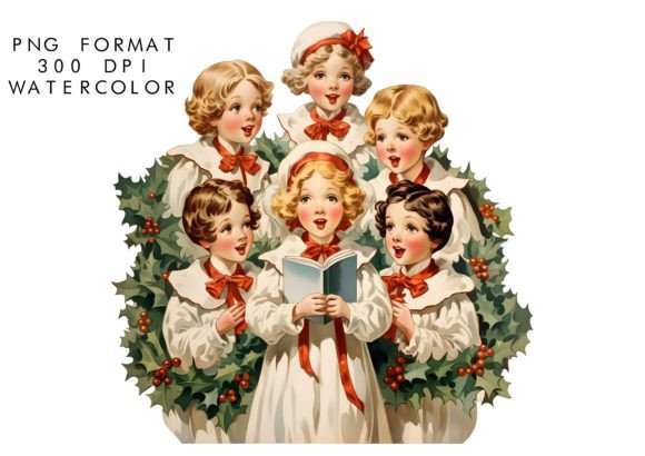 Download Watercolor Christmas Carol Clipart - Christmas Collection