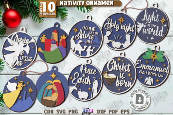 Download Nativity Christmas Ornaments Bundle - Christmas Collection