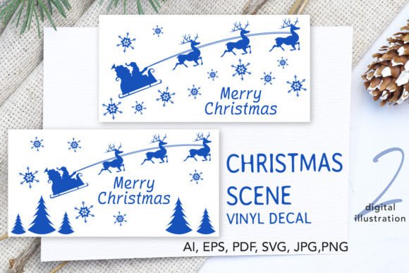 Download Christmas Scene Decal SVG - Christmas Collection