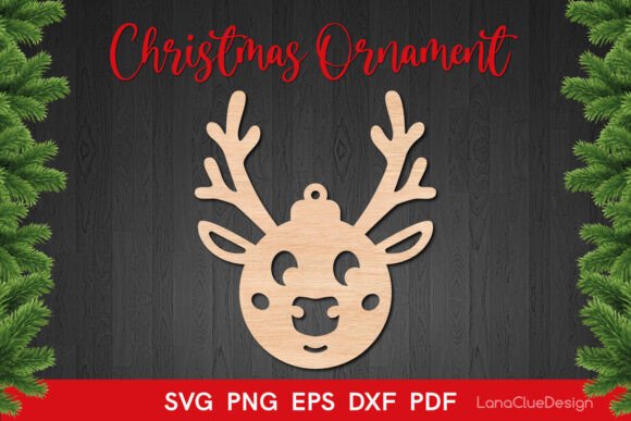 Download Reindeer Face Christmas Ornament SVG - Christmas Collection