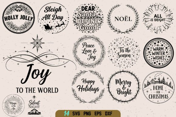 Download Vintage Christmas Badge SVG Bundle - Christmas Collection