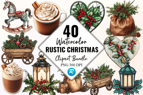 Download Rustic Christmas Clipart PNG Bundle - Christmas Collection
