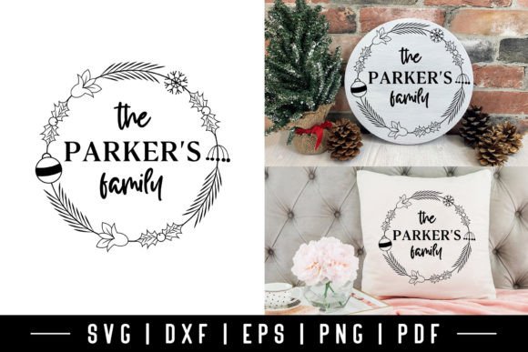 Download Hand Drawn Christmas Family Wreath SVG - Christmas Collection