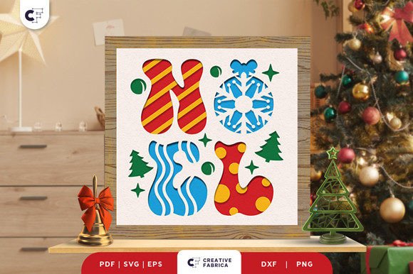 Download Christmas NOEL Shadow Box SVG - Christmas Collection