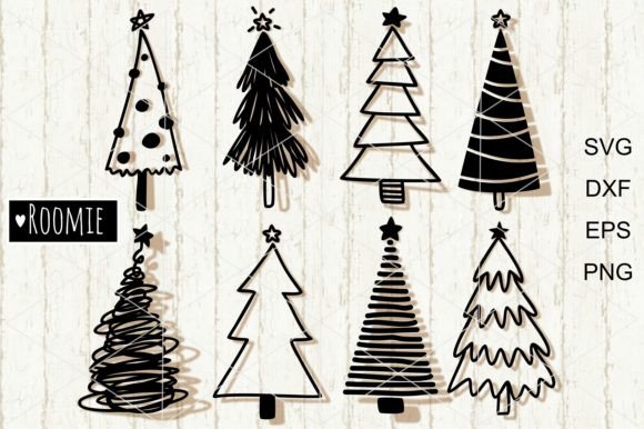 Download Merry Christmas Rustic Trees SVG - Christmas Collection