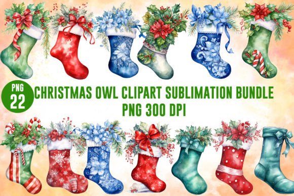 Download Christmas Stocking Sublimation Clipart - Christmas Collection
