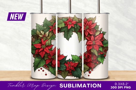 Download Watercolor Poinsettia Christmas Tumbler - Christmas Collection