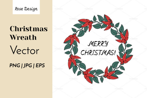 Download Poinsettia Christmas Wreath Sublimation - Christmas Collection