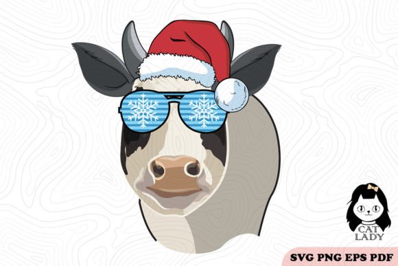 Download Cute Cow Christmas SVG PNG - Christmas Collection