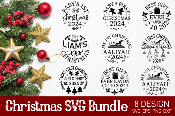 Download Christmas Round SVG Design Bundle - Christmas Collection