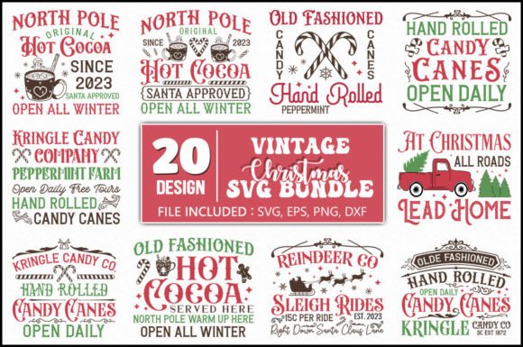 Download Vintage Christmas Sign SVG Bundle - Christmas Collection