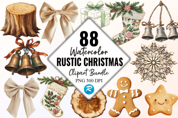 Download Rustic Christmas Clipart PNG Bundle - Christmas Collection