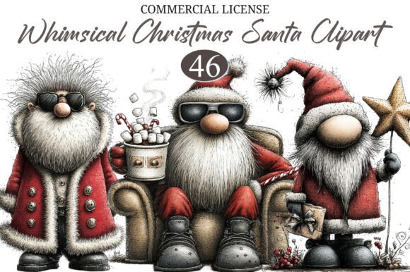 Download Whimsical Christmas Santa Clipart - Christmas Collection