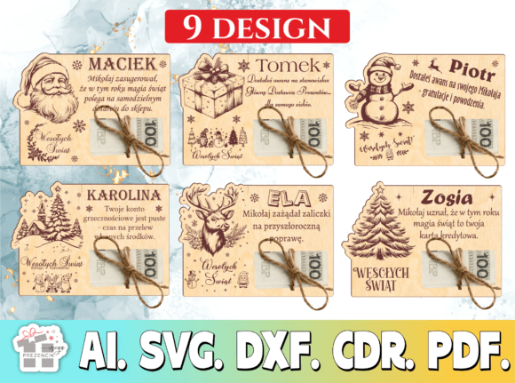 Download Laser Cut Christmas Voucher for Money - Christmas Collection