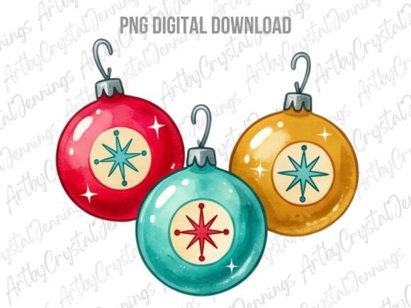 Download Retro Christmas Ornaments PNG - Christmas Collection