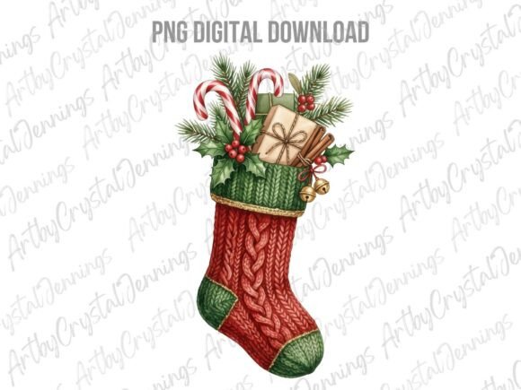 Download Watercolor Christmas Stocking PNG - Christmas Collection