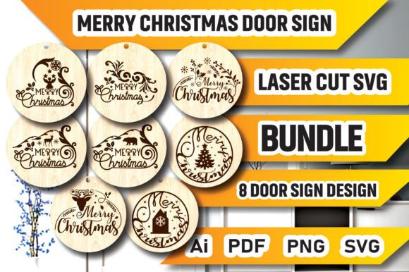 Download Merry Christmas Door Sign Bundle SVG - Christmas door sign bundle Collection