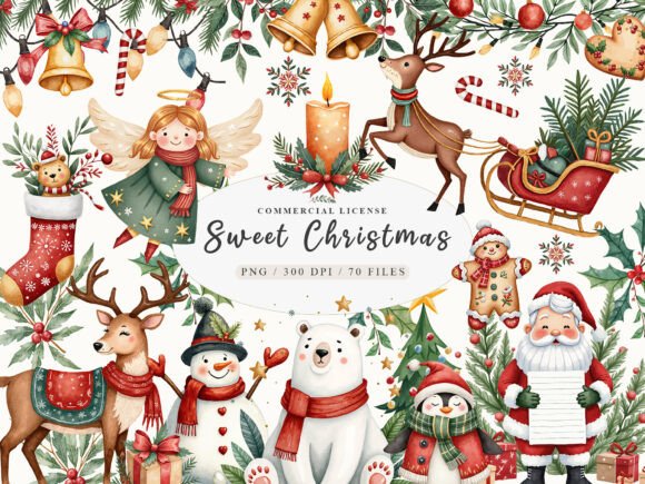 Download Sweet Cute Christmas Mrs Santa Claus PNG - Christmas Collection