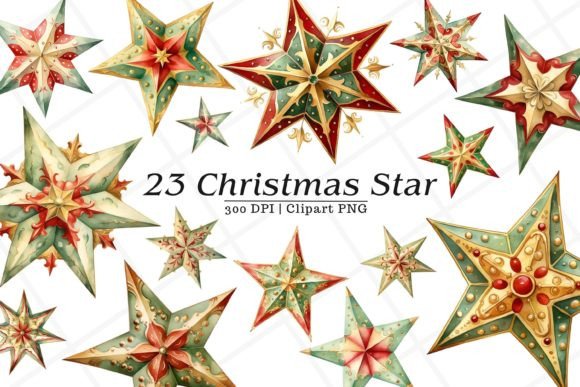 Download Christmas Star Watercolor Clipart - Christmas Collection