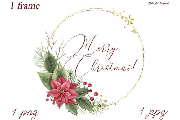 Download Christmas Floral Frame,Poinsettia,holly - Christmas Collection