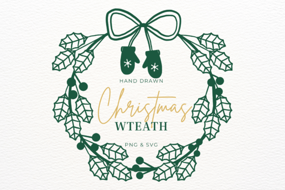 Download Hand Drawn Christmas Wreath SVG &amp; PNG - Christmas Collection