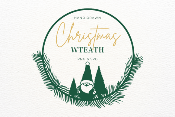 Download Hand Drawn Christmas Wreath SVG &amp; PNG - Christmas Collection