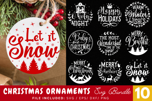 Download Christmas Round Ornaments SVG Bundle - Christmas Collection