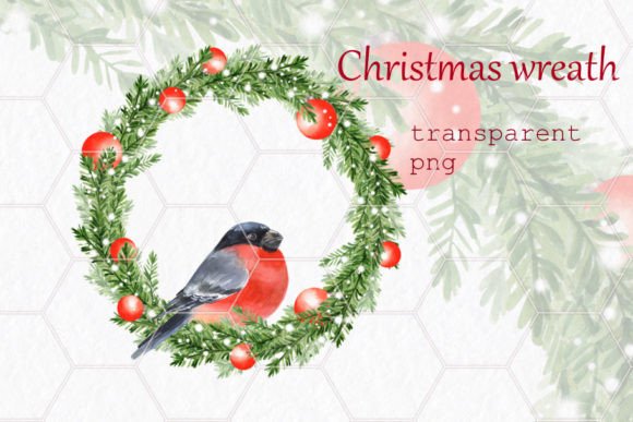 Download Christmas Wreath with Bullfinch - Christmas Collection
