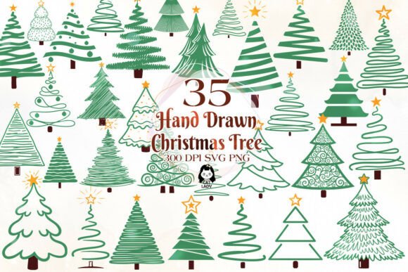 Download Minimalism Hand Drawn Christmas Tree SVG - Christmas Collection
