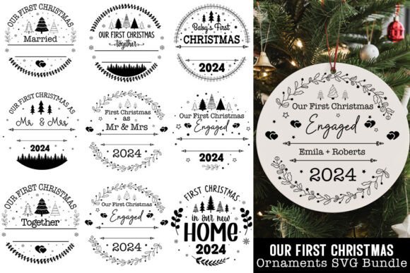 Download First Christmas Round Ornaments SVG Bund - Christmas Collection