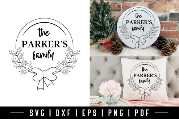 Download Hand Drawn Christmas Family Wreath SVG - Christmas Collection