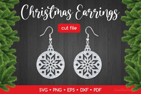 Download Christmas Ball with Snowflake Earring - Christmas Collection