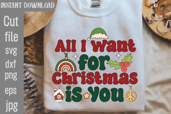 Download All I Want for Christmas is You Retro PNG - Christmas Collection