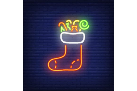Download Christmas Sock Neon Sign. Festive Design - Christmas Collection