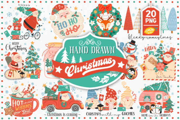 Download Hand Drawn Christmas Sublimation Bundle - Christmas Collection