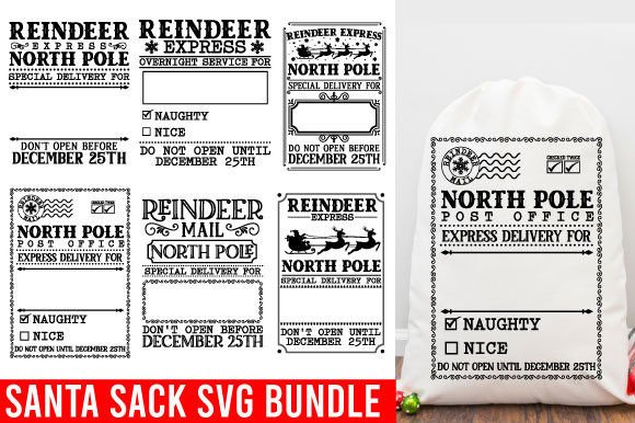 Download Christmas Santa Sack SVG Bundle - Christmas Collection