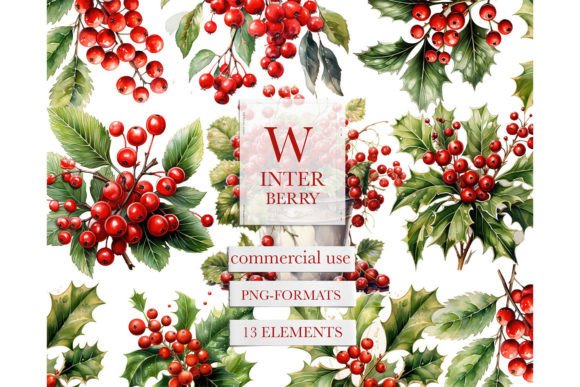 Download Watercolor Christmas Holly Berries Png - Christmas Collection